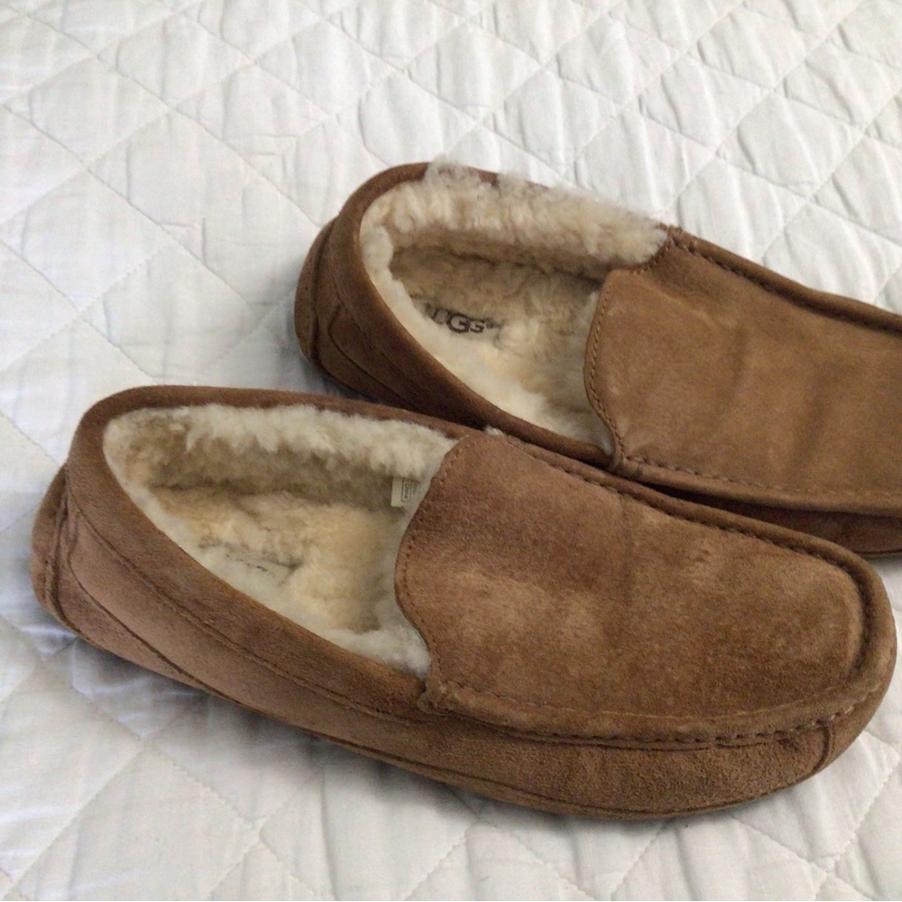 Ugg Men's Ascot Slippers Suede- Chestnut size 9